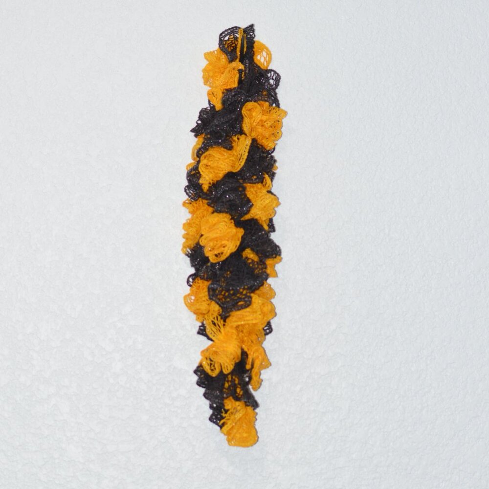 Homemade Black and Yellow Ruffle Scarf - Picture 2 of 2